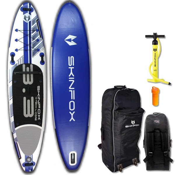 SKINFOX SEAHORSE ALU-SET (335x78x15) 4-TECH L-CORE SUP Paddelboard blau